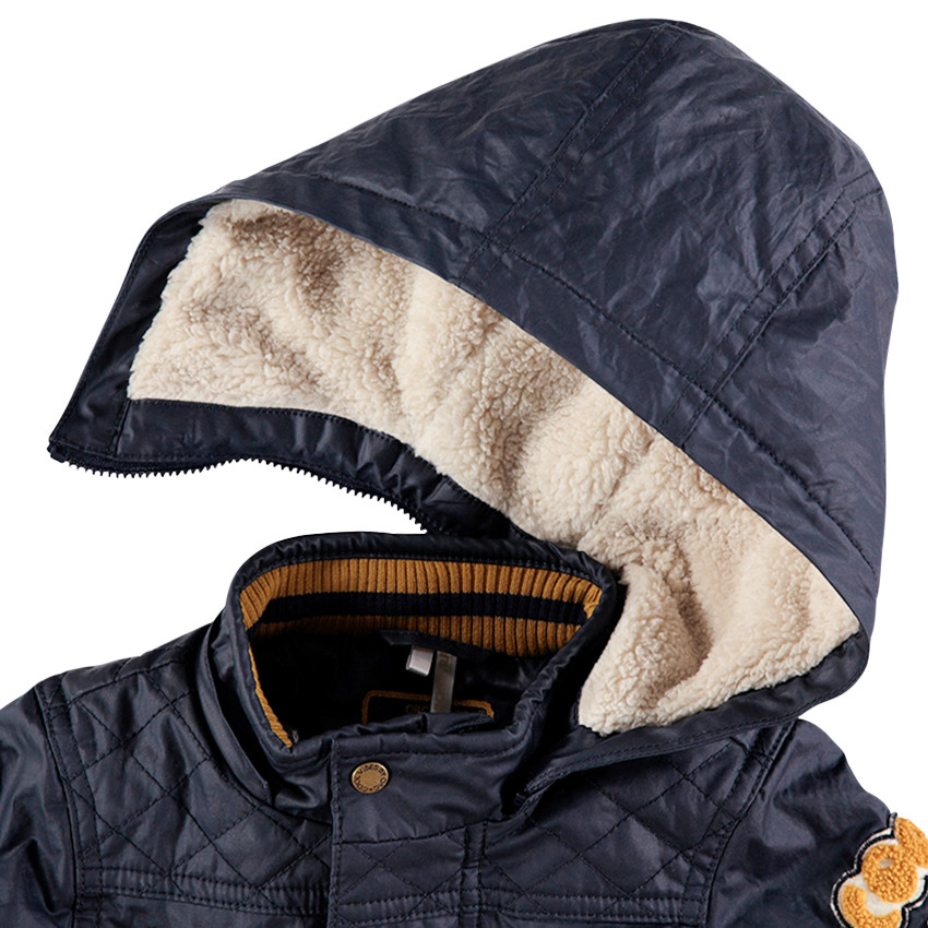 Parka enduite avec doublure en sherpa et poches 