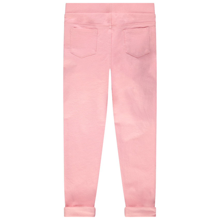 Effen roze jegging met eenhoornprint en zakken 