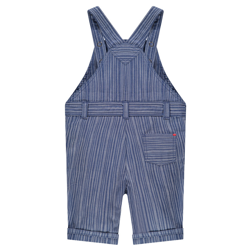 Salopette courtes à rayures jacquard avec soleil brodé 