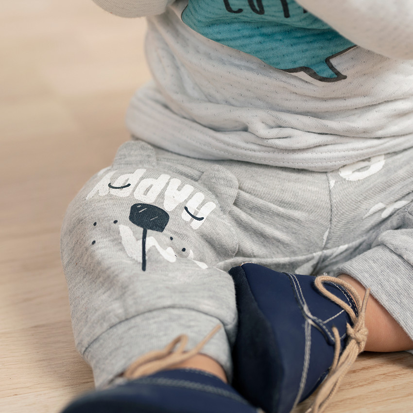 Ensemble avec tee-shirt en double jersey et pantalon print ourson 