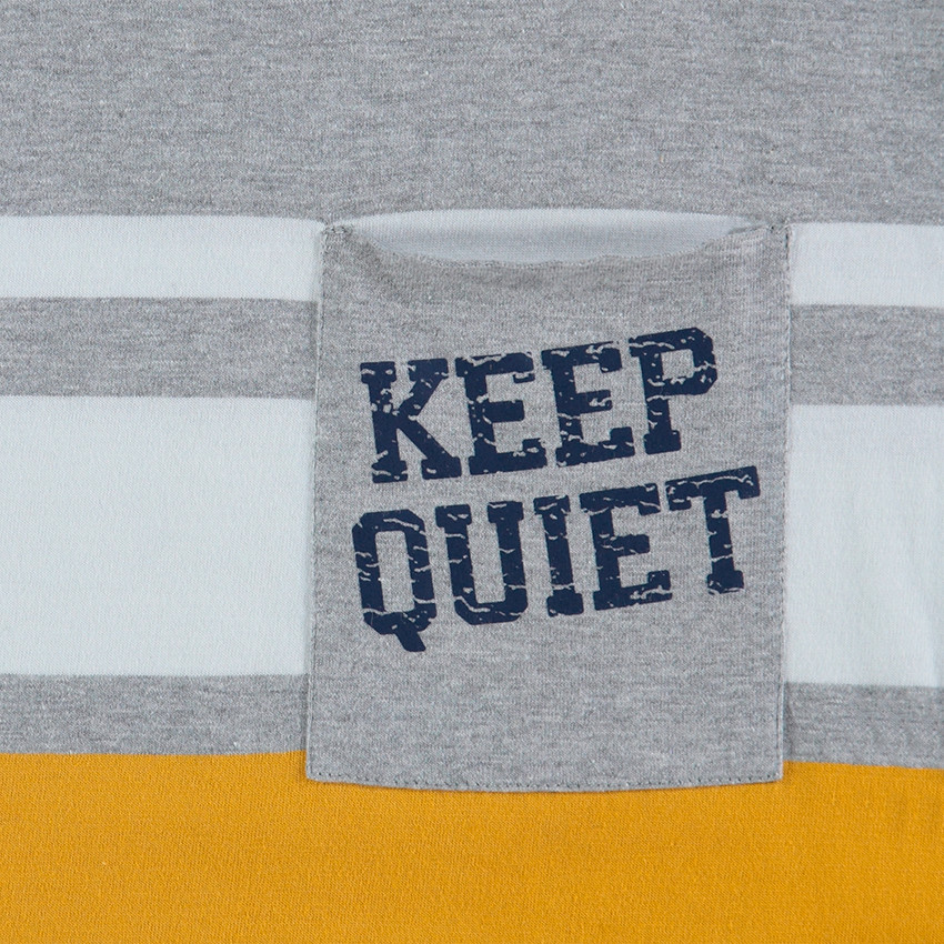 Junior - Tee-shirt manches longues avec bandes contrastées et poche 