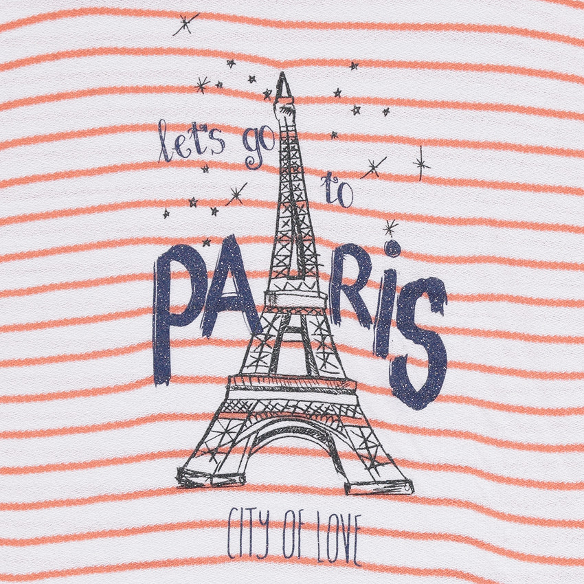 Tee-shirt manches longues style marinière avec print 