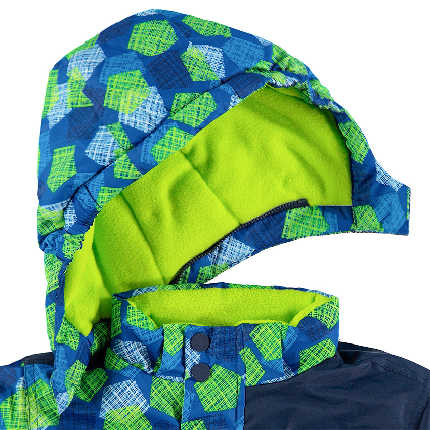 Blouson de ski bicolore avec poches zippées et bandes printées 