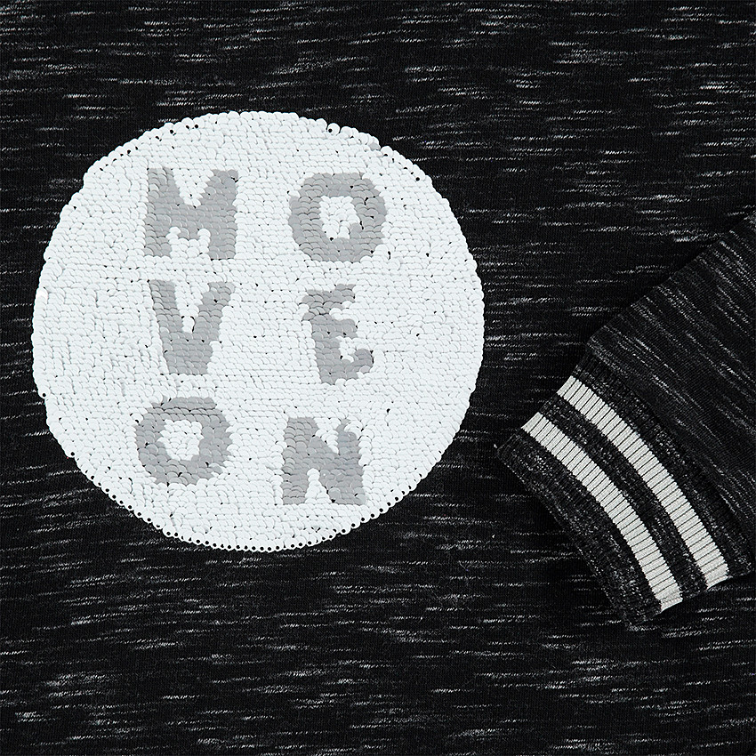 Junior - Sweat en molleton slub avec motif en sequins magiques 