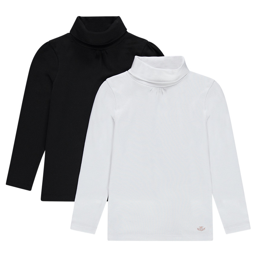 Lot de 2 sous-pull unis col roulé 