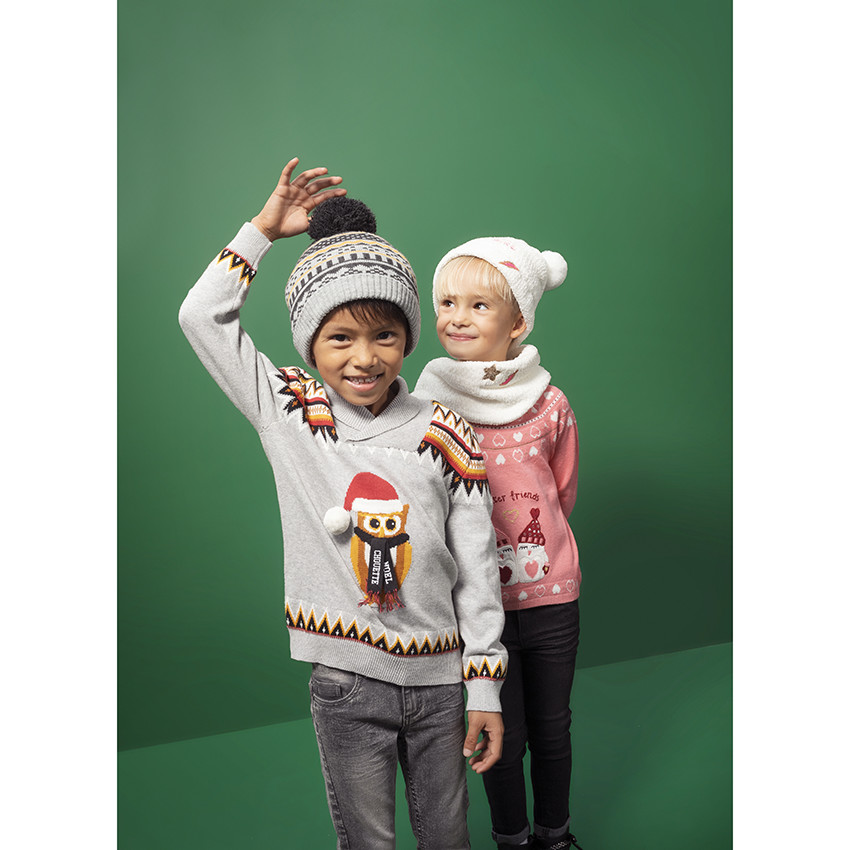 Ensemble imprimé doublé bonnet snood 