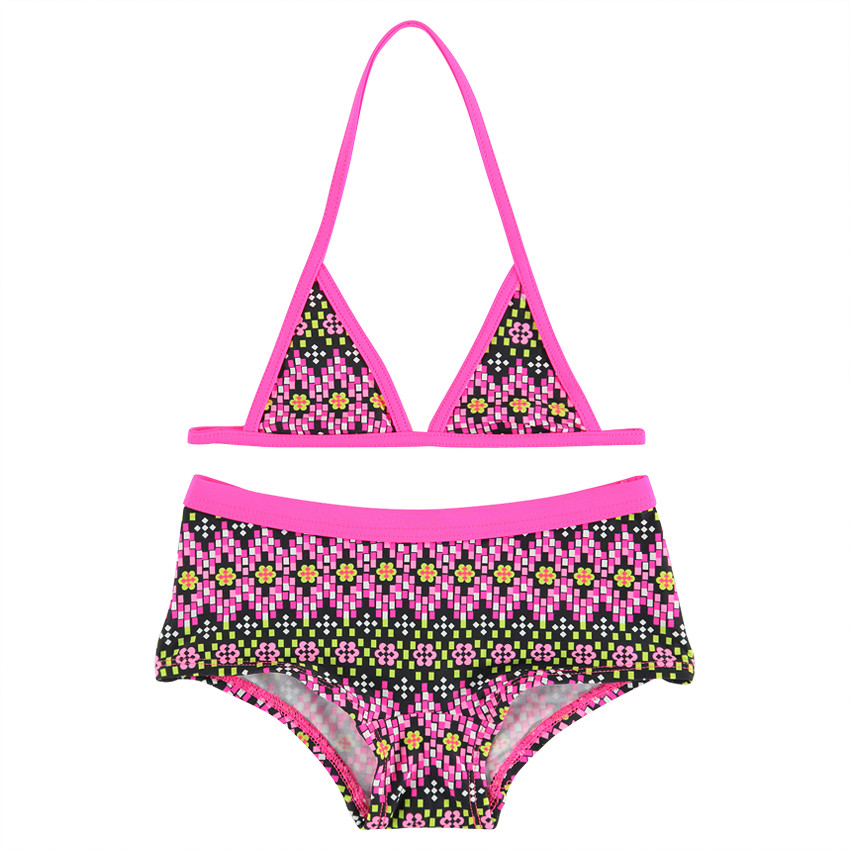 Maillot 2 pièces imprimé fantaisie 