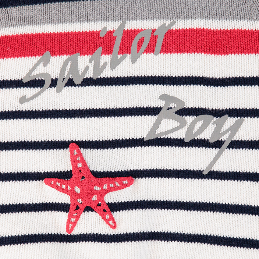Pull en tricot esprit marinière avec inscriptions printées 