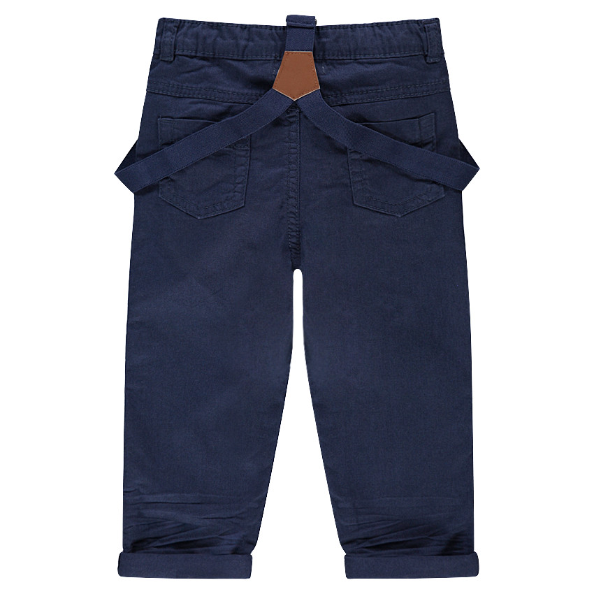 Pantalon en twill avec bretelles élastiquées amovibles 