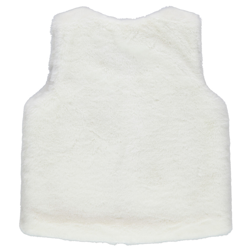 Gilet sans manches en sherpa avec coeurs patchés 