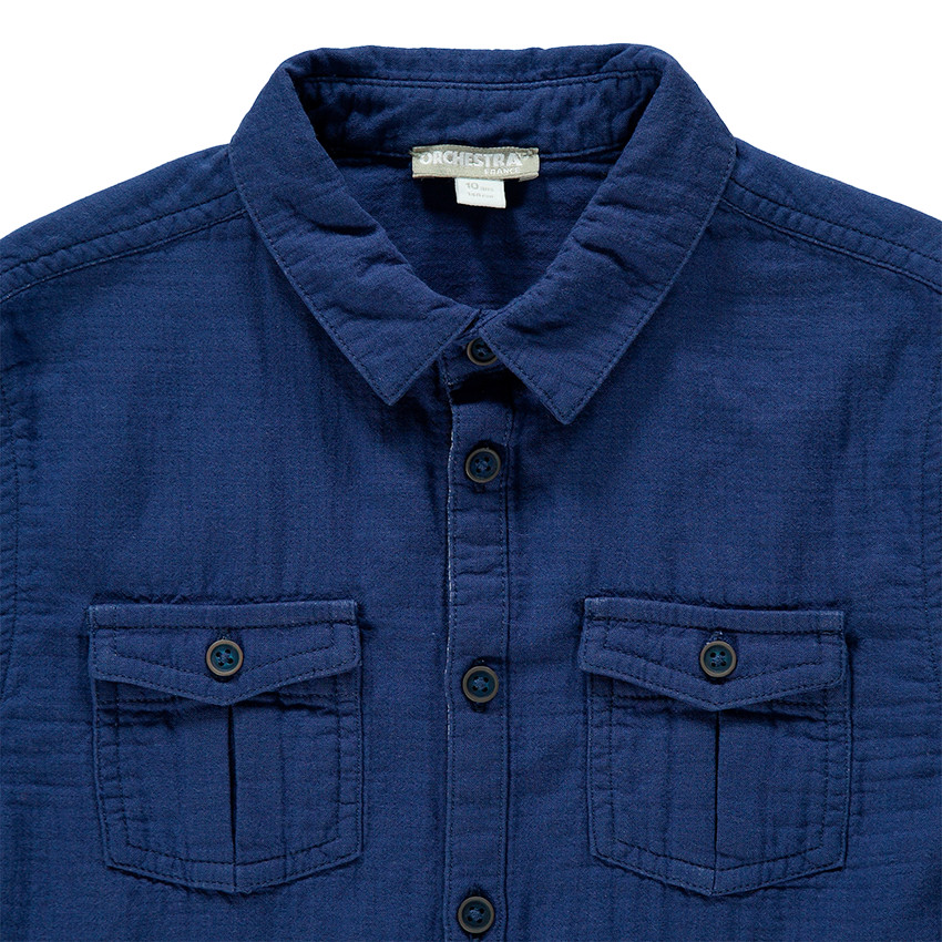 Chemise en coton fantaisie à poches boutonnées 