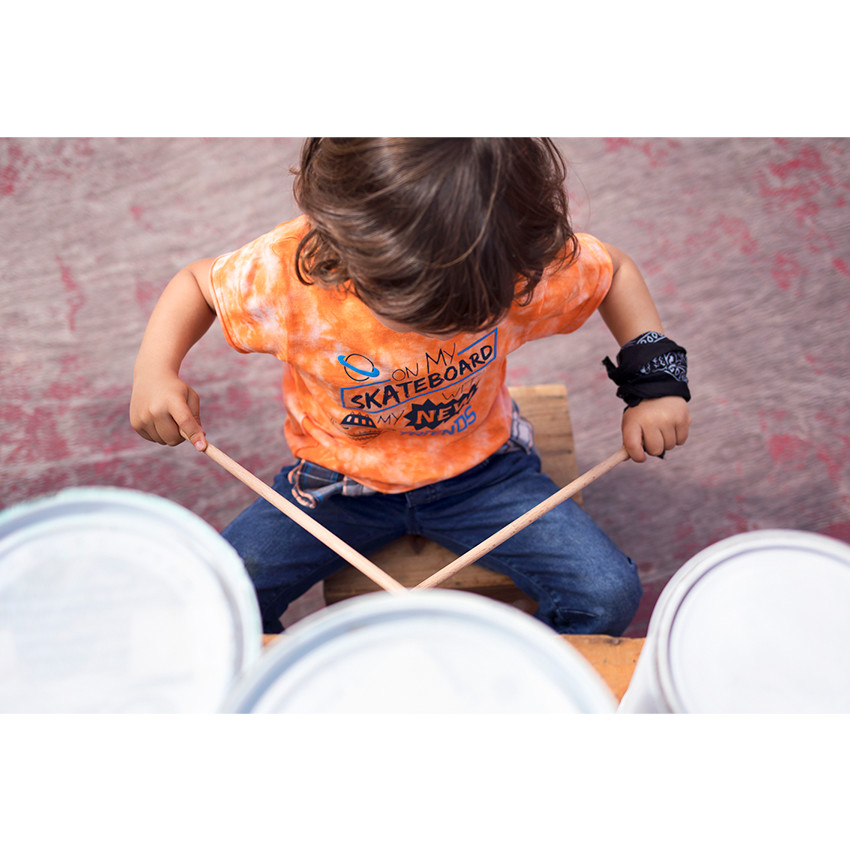 Tee-shirt manches courtes en jersey effet shibori avec texte printé  