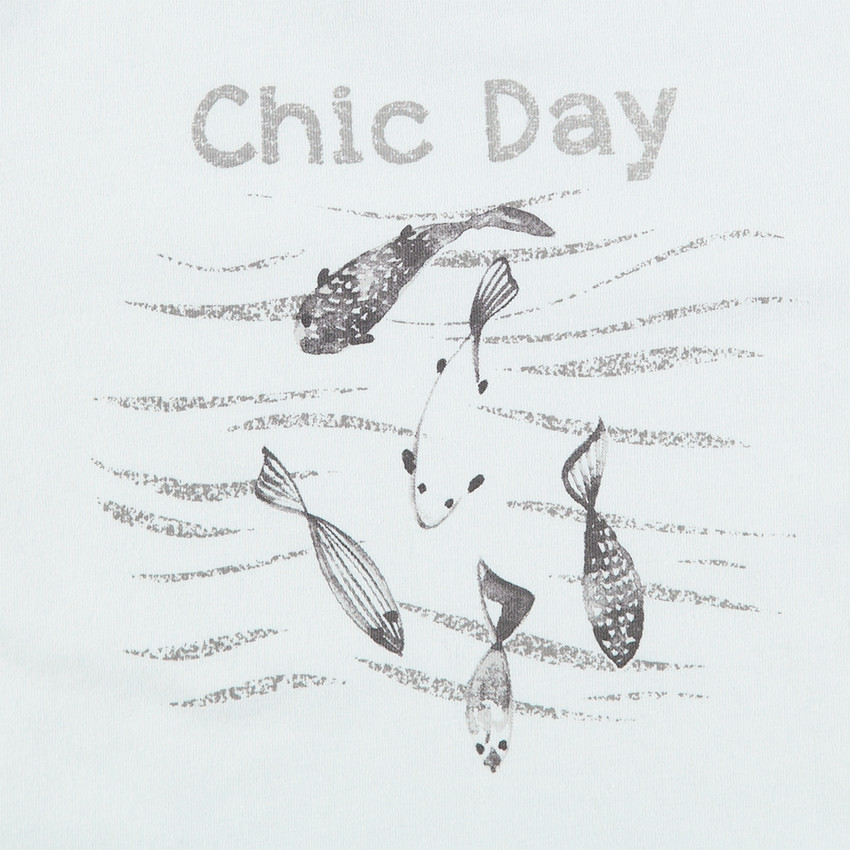 Tee-shirt manches courtes en jersey avec poissons printés 