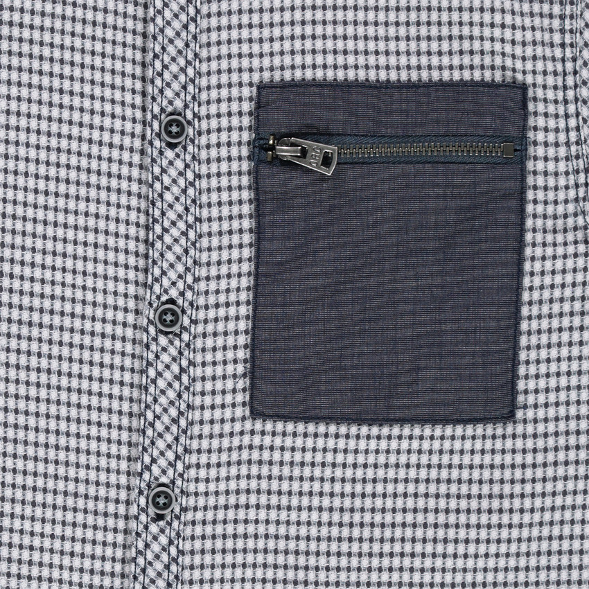 Junior - Chemise à petits carreaux all-over avec détails en chambray 