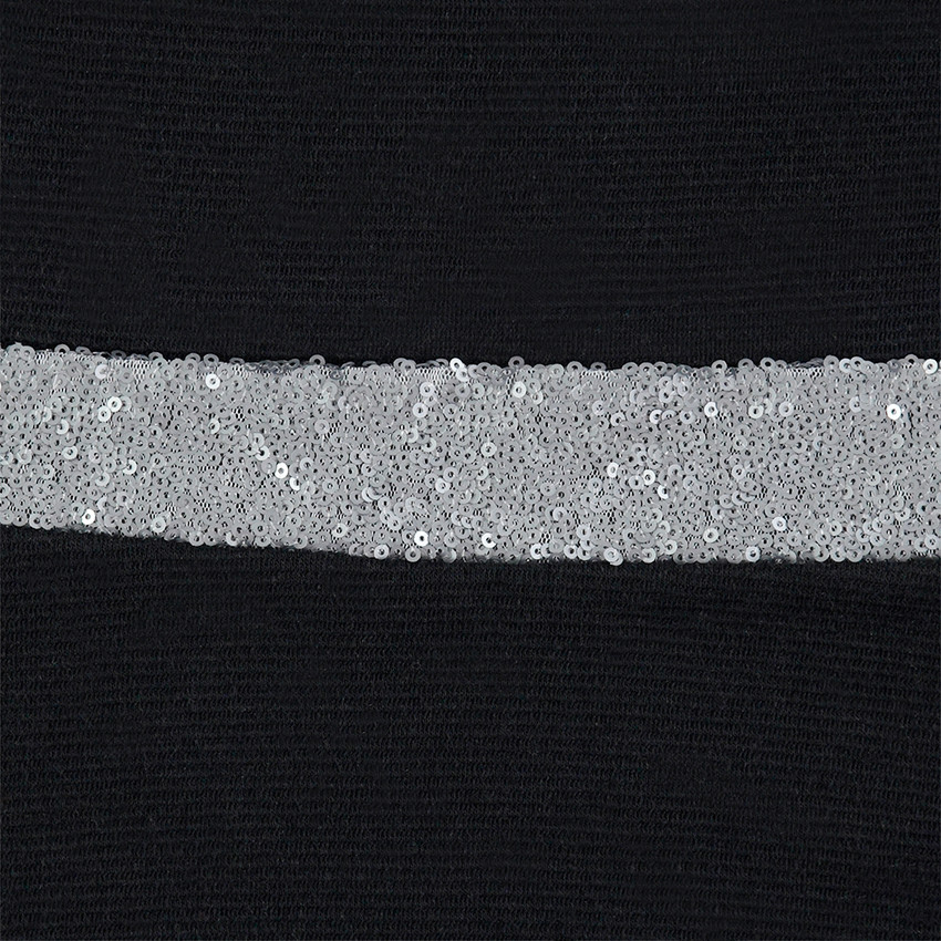 Junior - Robe en molleton sans manches avec bande en sequins noirs 