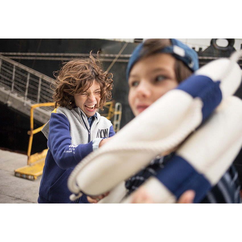 Junior - Gilet à capuche en molleton avec prints et poche kangourou 