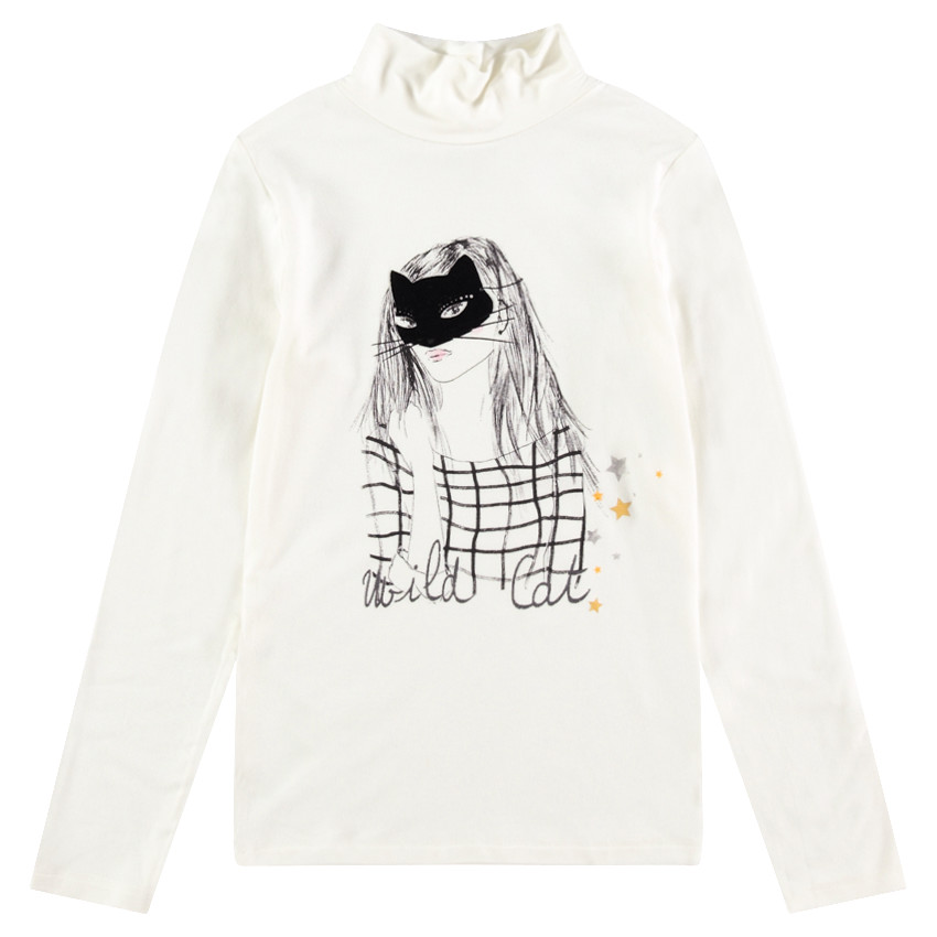 Junior - Sous-pull col roulé en jersey avec visage masqué printé 