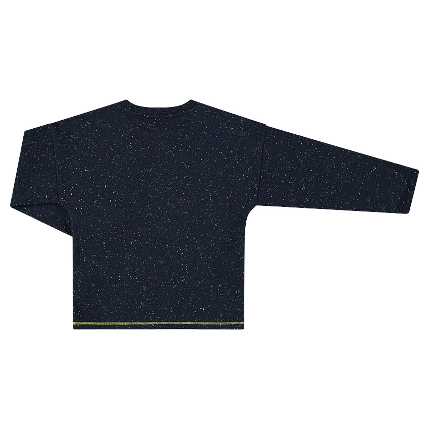 Tee-shirt manches longues en jersey effet neps avec symboles printés 