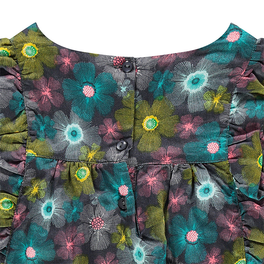 Tunique volantée à fleurs all-over 