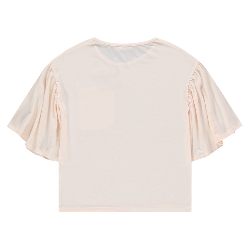 Junior - Tee-shirt à manches courtes volantées et poche 