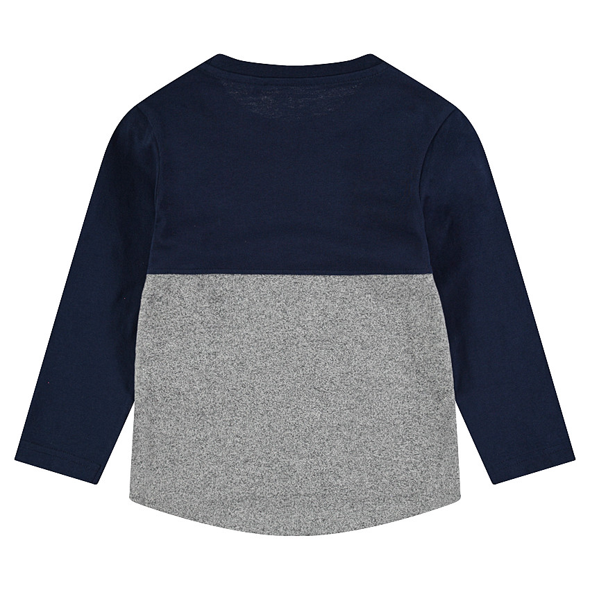 Tee-shirt manches longues tricolore avec inscriptions printées style néon 