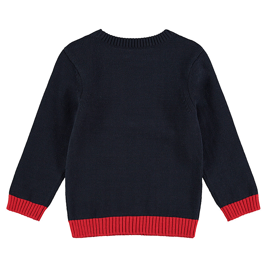 Pull en tricot avec contrastes et zip sur le devant 