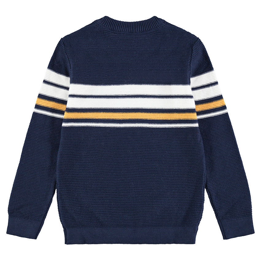 Pull en tricot avec bandes contrastées 