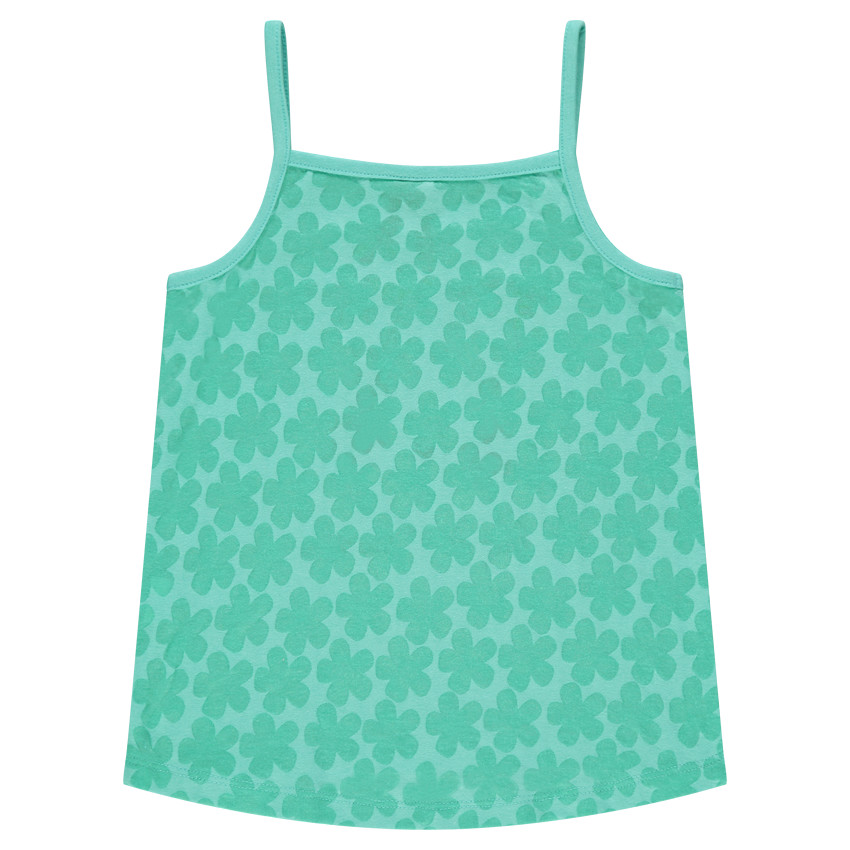 Débardeur effet dévoré fleuri avec print fantaisie 