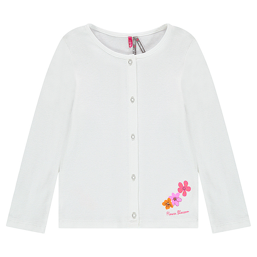 Gilet en coton fantaisie avec fleurs printées 