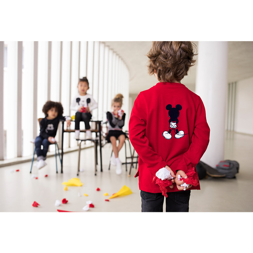 Tee-shirt manches longues en jersey avec print Disney Mickey 