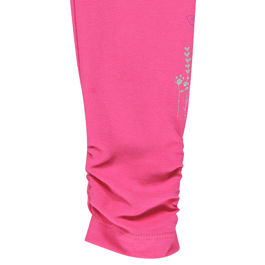 Legging fushia avec jeu de plis et print fantaisie 