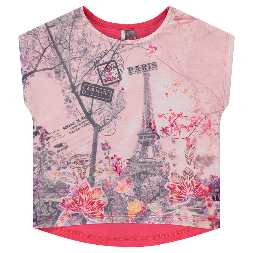 Tee-shirt manches courtes forme boîte avec sublimation sur le devant 