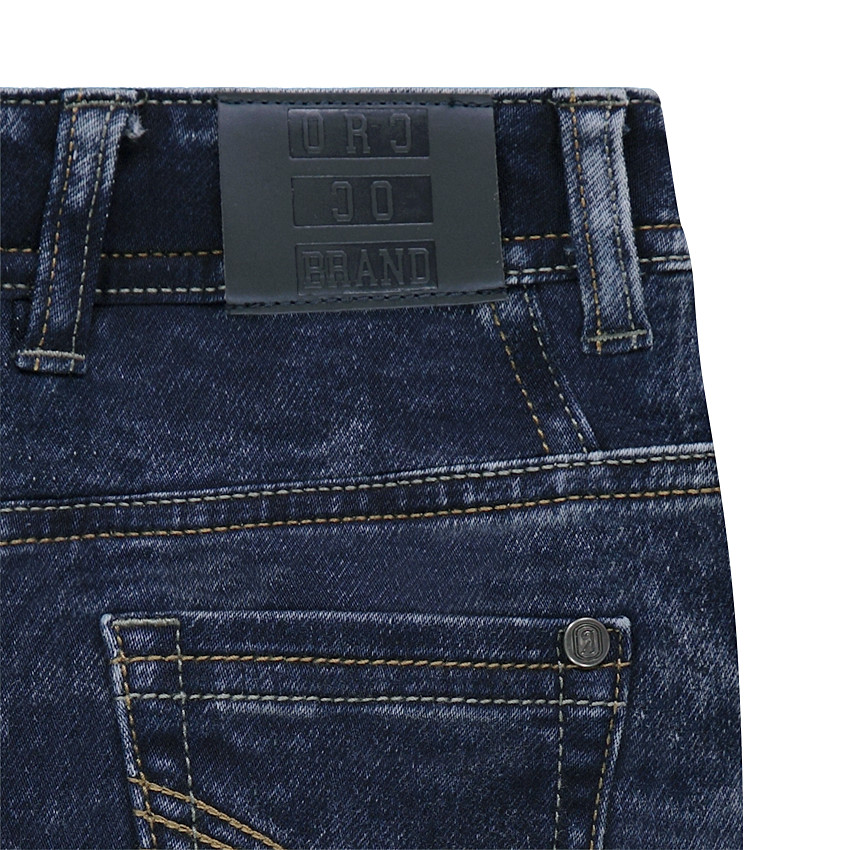 Junior - Jeans en molleton effet used et crinkle 