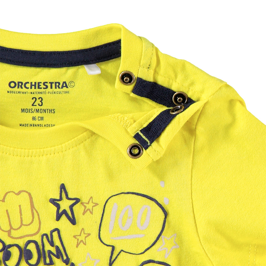 T-shirt manches courtes en jersey avec prints en relief sur le devant 