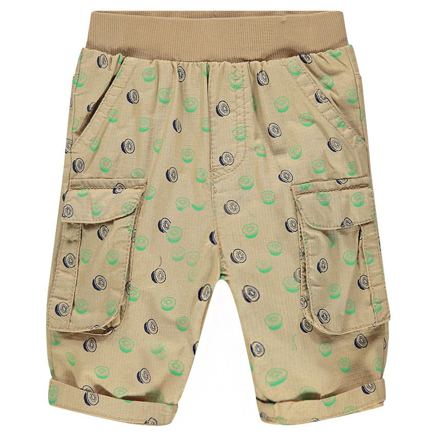Bermuda en ribstop imprimé kiwis all-over avec poches 