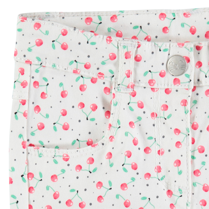 Pantalon en coton avec cerises imprimées all-over 