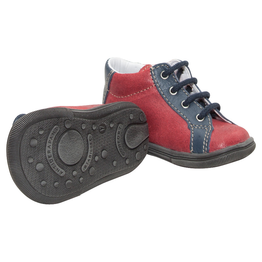 Bottillons en cuir à lacets avec chat printé 