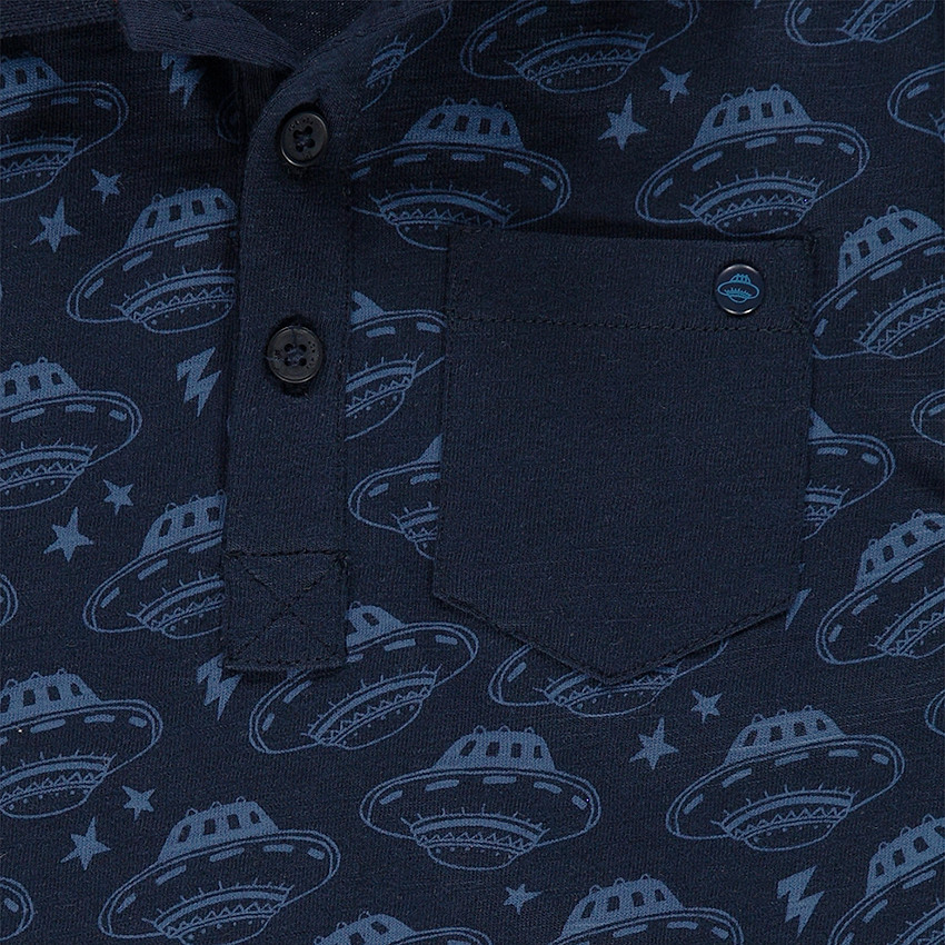 Polo manches courtes avec soucoupes volantes all-over 