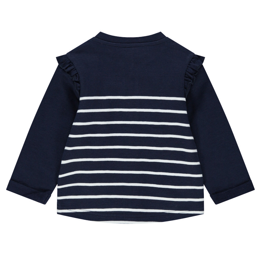 Gilet en molleton à rayures avec coeurs contrastés 