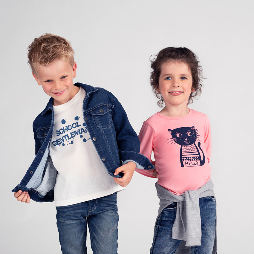 Tee-shirt manches longues en jersey avec message printé 