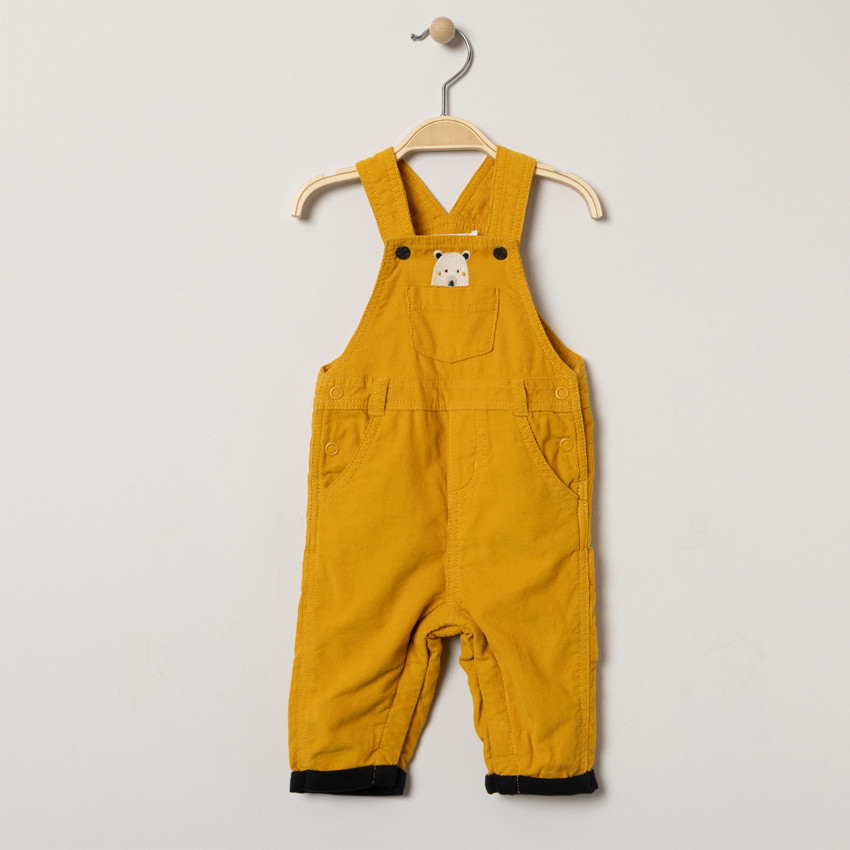 Salopette longues en velours milleraies doublé jersey 