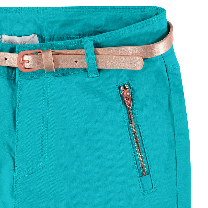 Junior - Pantalon en twill 7/8ème avec poches zippées 