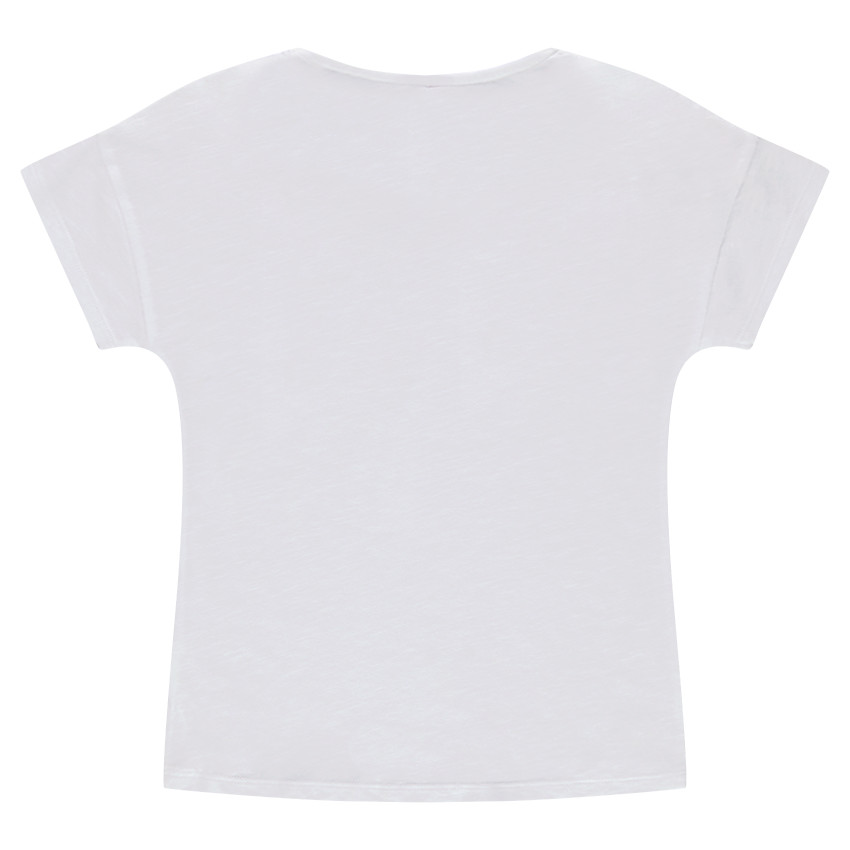 Tee-shirt manches courtes avec fleurs brodées 