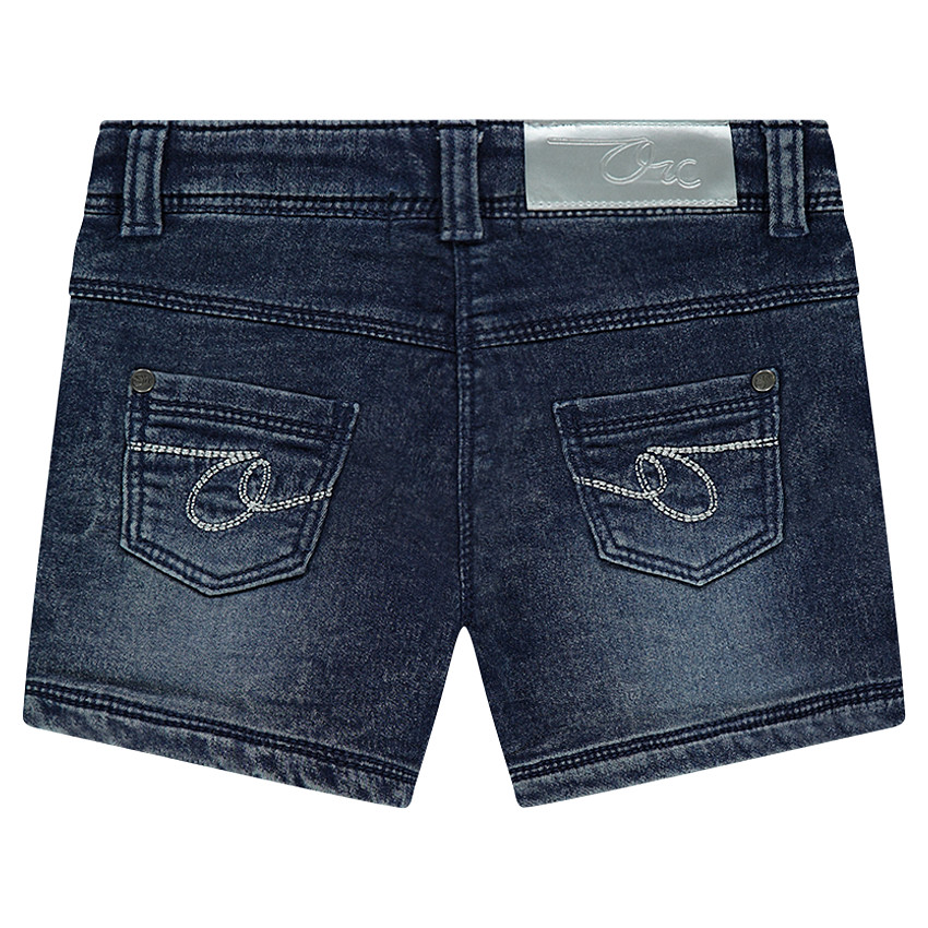 Short en denim like effet used et crinkle 