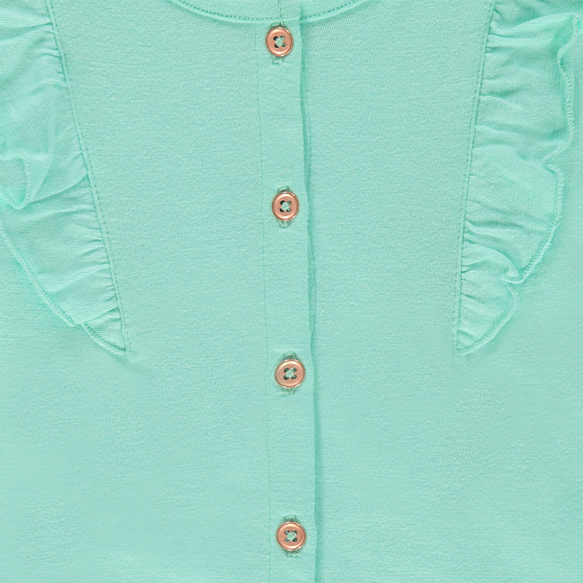 Gilet molleton uni à volants 