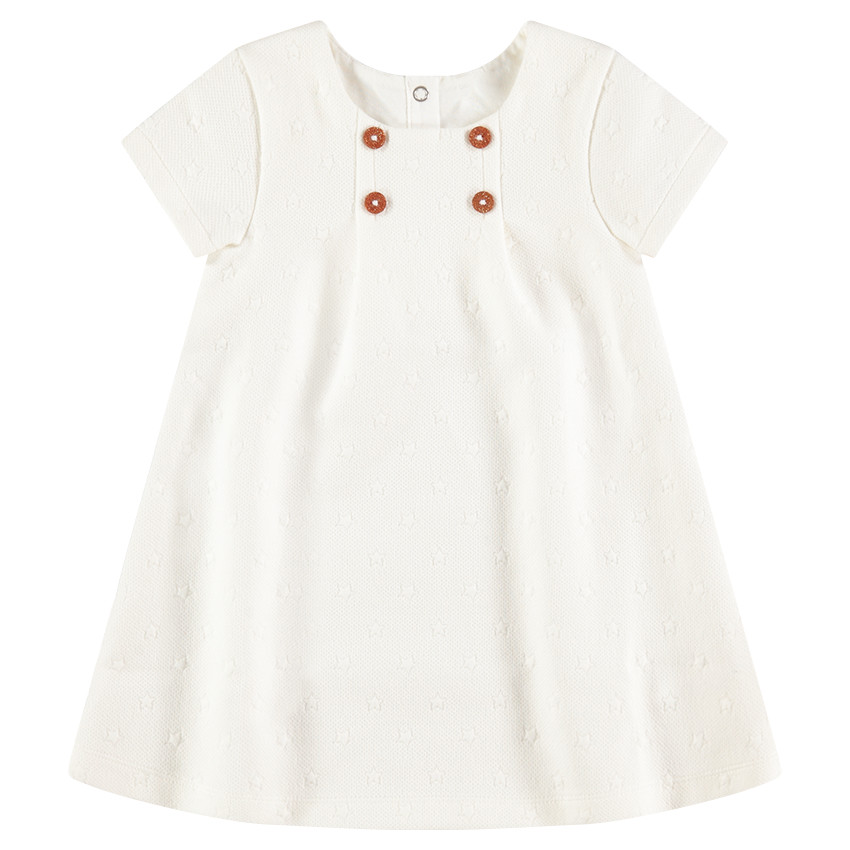 Robe en coton fantaisie avec étoiles en ton sur ton all-over 