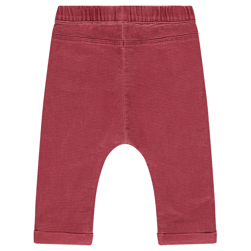 Pantalon en coton fantaisie surteint avec poches passepoilées 