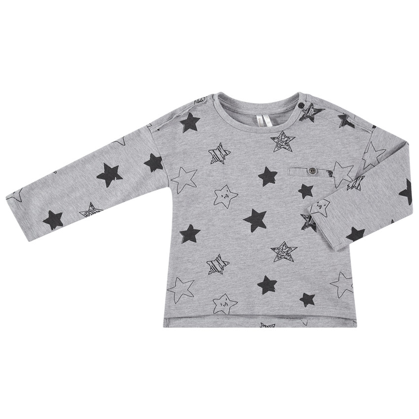 T-shirt manches longues en jersey print étoiles all-over 