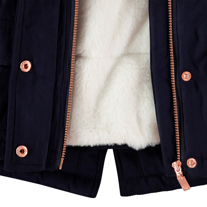 Parka 2 en 1 doublée sherpa à poches 