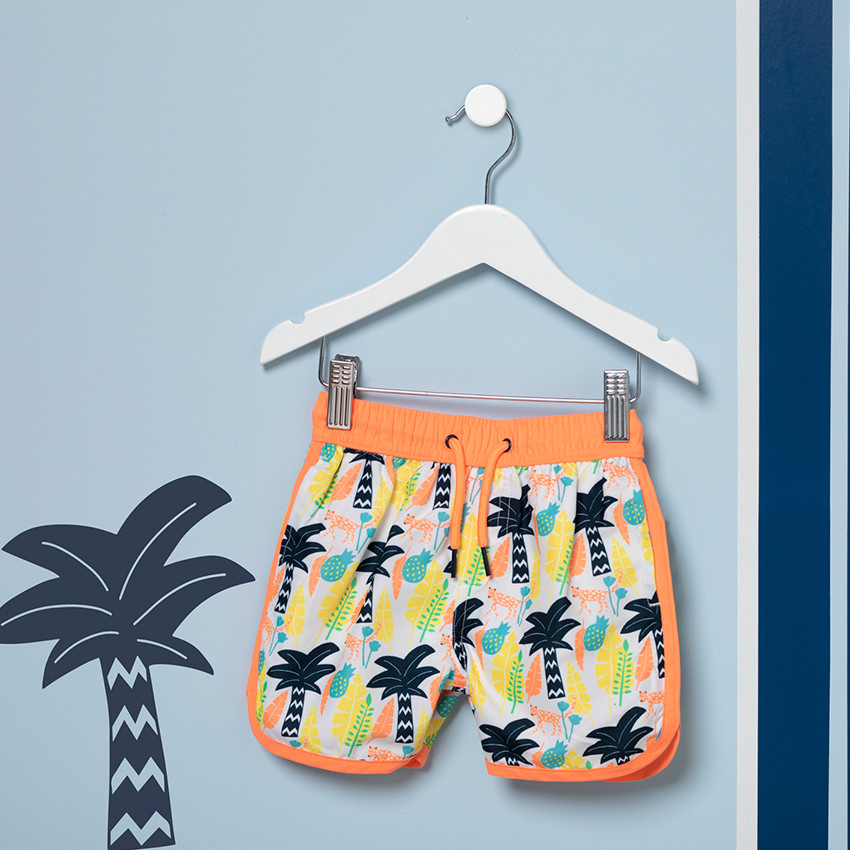 Short de bain avec palmiers printés all-over 